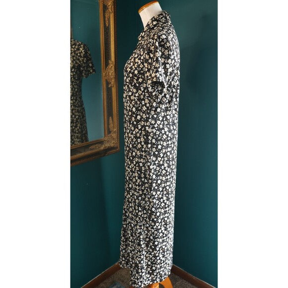 Vintage 90s Villager Floral Ditsy Button Down Maxi Dress Whimsigoth Cottagecore - Picture 5 of 14
